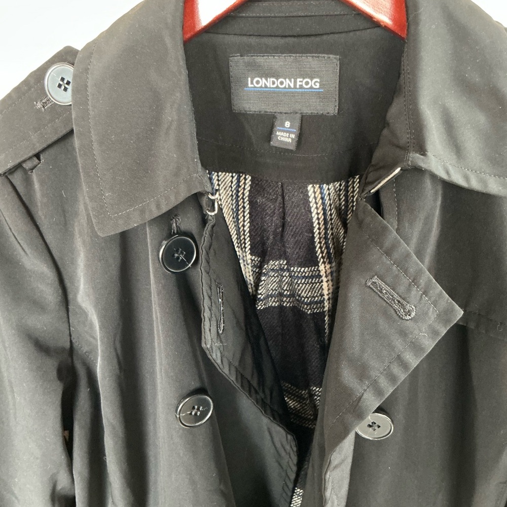 London Fog Women's Black Trench Coat - Picture 2 of 4